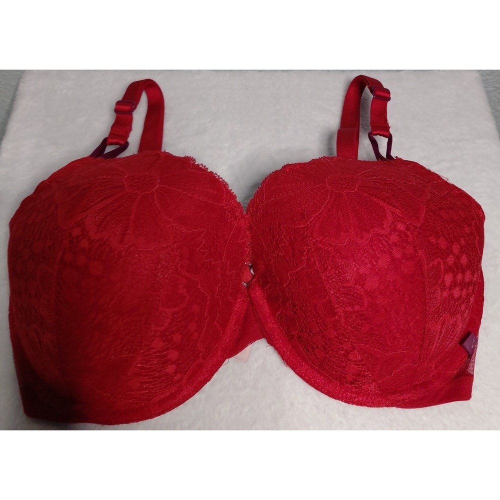 Victoria's Secret Dream Angels Red Lace Lined Demi Underwire Convert Bra 36DD